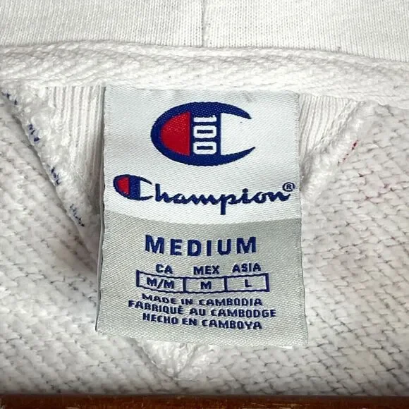 Champion Hoodie Sweatshirt Mens Medium 100 Century Collection All Over Print * - Picture 3 of 13